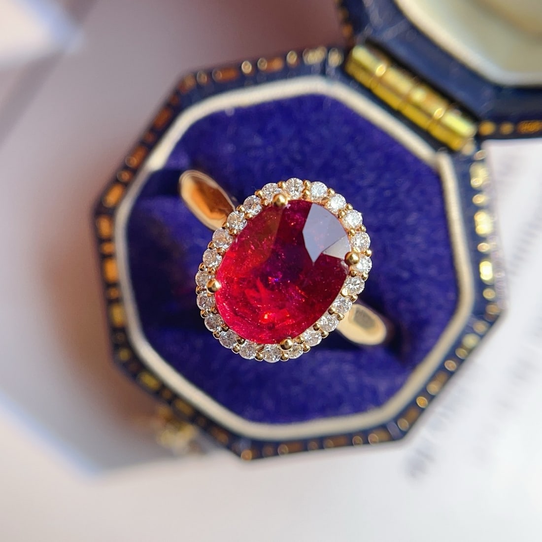 14k Gold 1.90 Ct Natural Tourmaline & Diamond Ring - 4