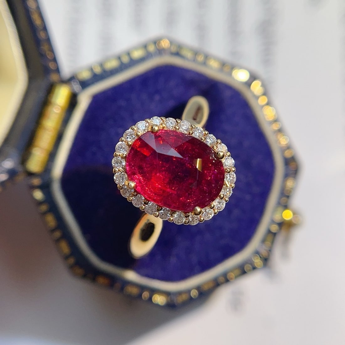 14k Gold 1.90 Ct Natural Tourmaline & Diamond Ring - 5