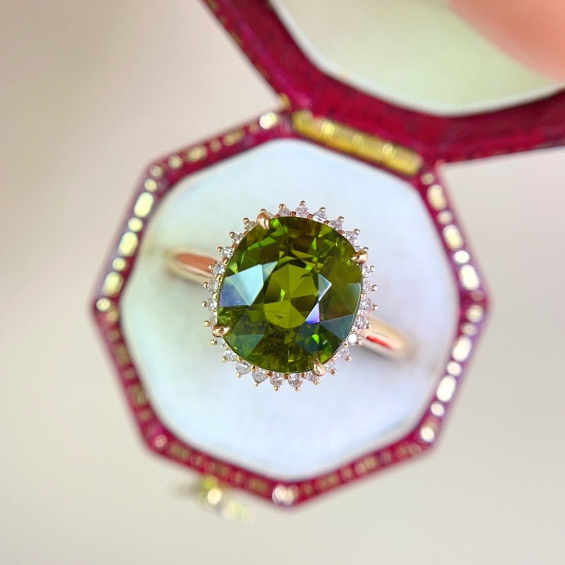 14k Gold 4.20 Ct Natural Tourmaline & Diamond Ring - 2