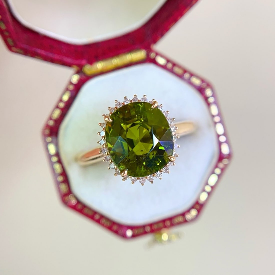 14k Gold 4.20 Ct Natural Tourmaline & Diamond Ring - 3