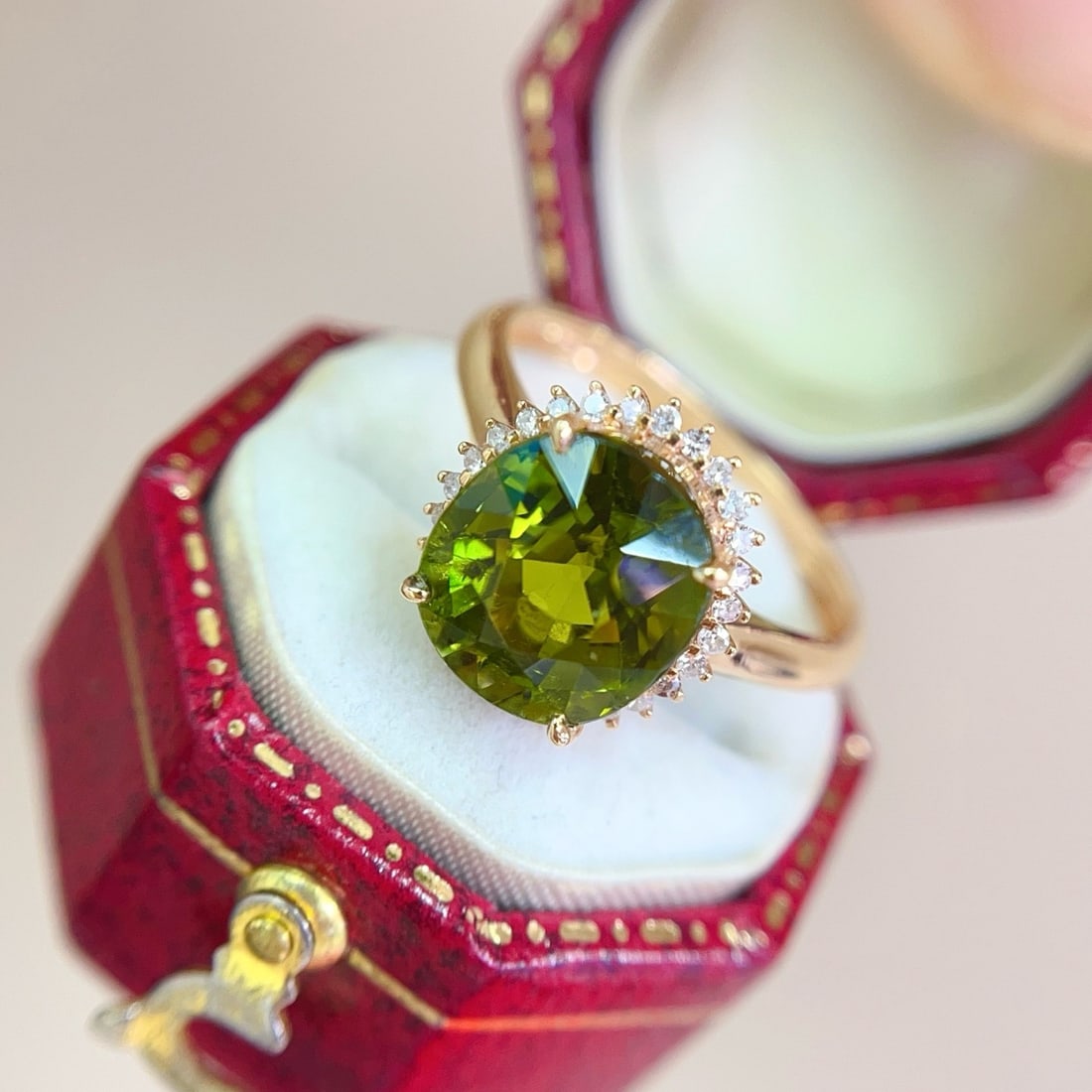 14k Gold 4.20 Ct Natural Tourmaline & Diamond Ring - 5