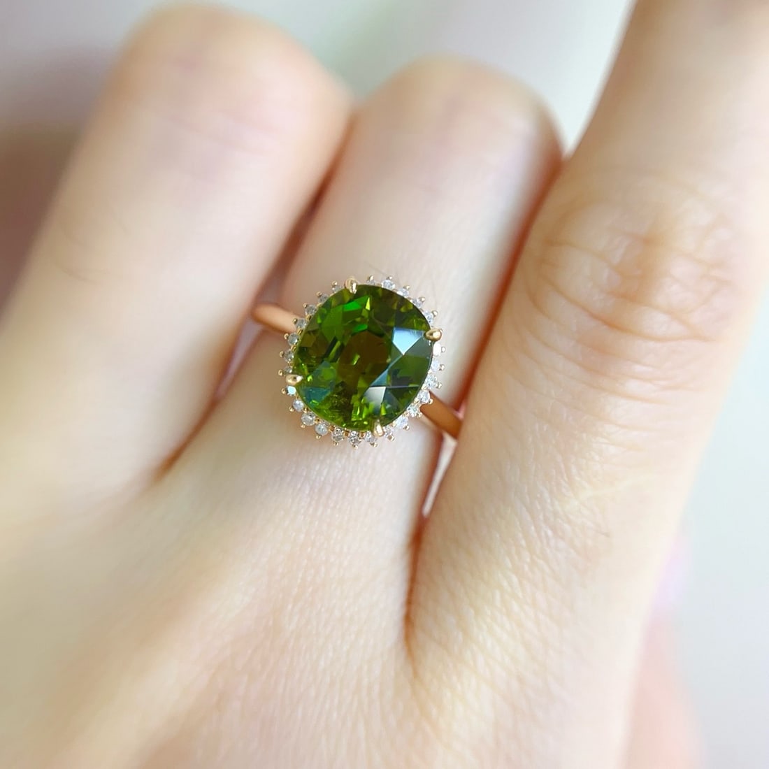14k Gold 4.20 Ct Natural Tourmaline & Diamond Ring - 6