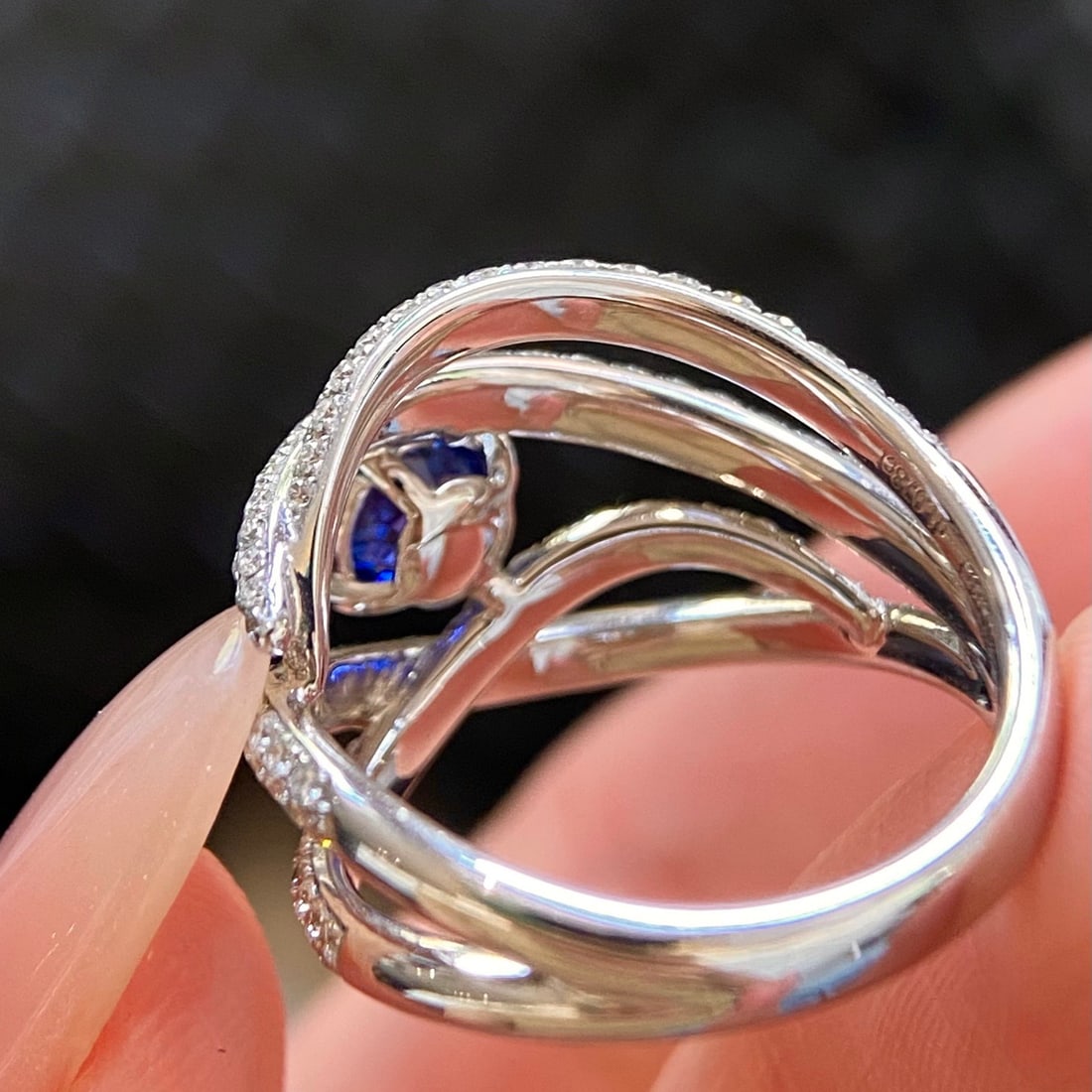 14k Gold 2.12 Ctw Natural Sapphire & Diamond Ring - 4