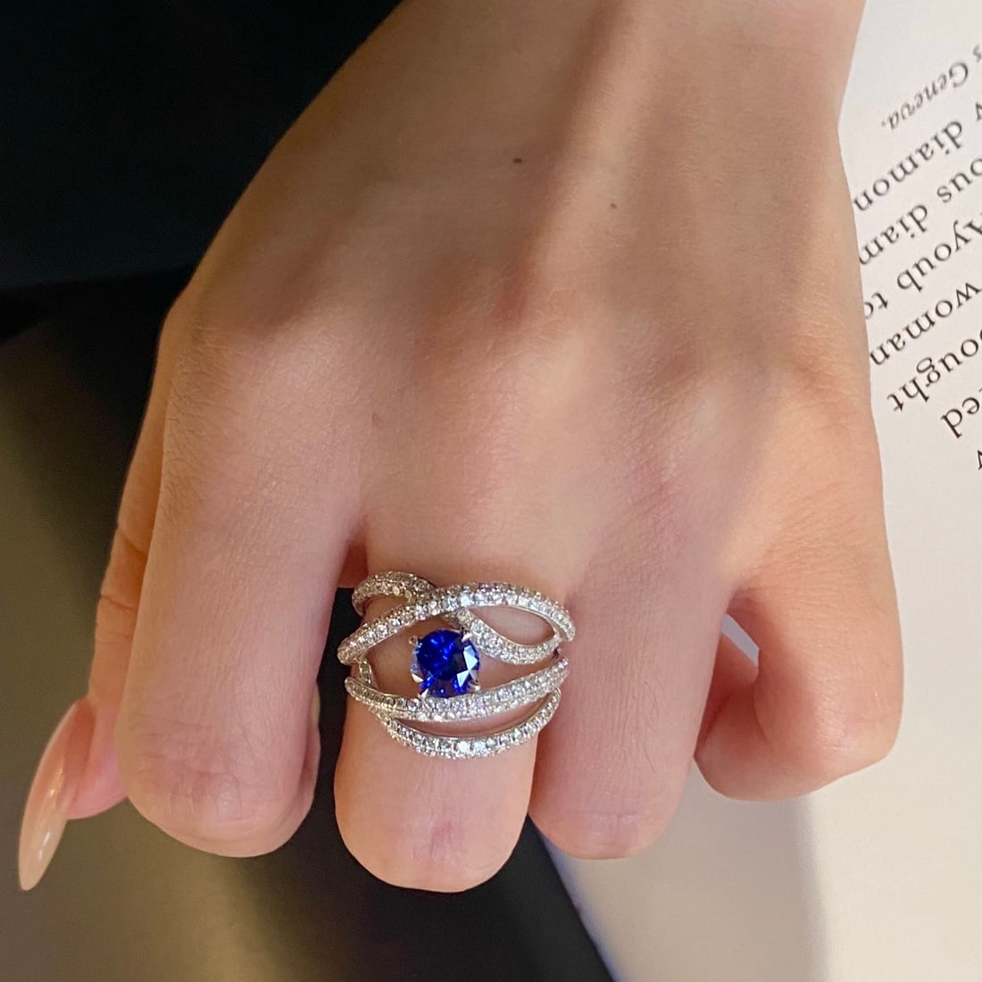14k Gold 2.12 Ctw Natural Sapphire & Diamond Ring - 5