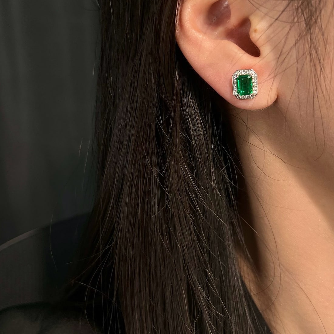 14k Gold 1.94 Ctw Vivid Green Natural Emerald & Diamond Earrings - 6