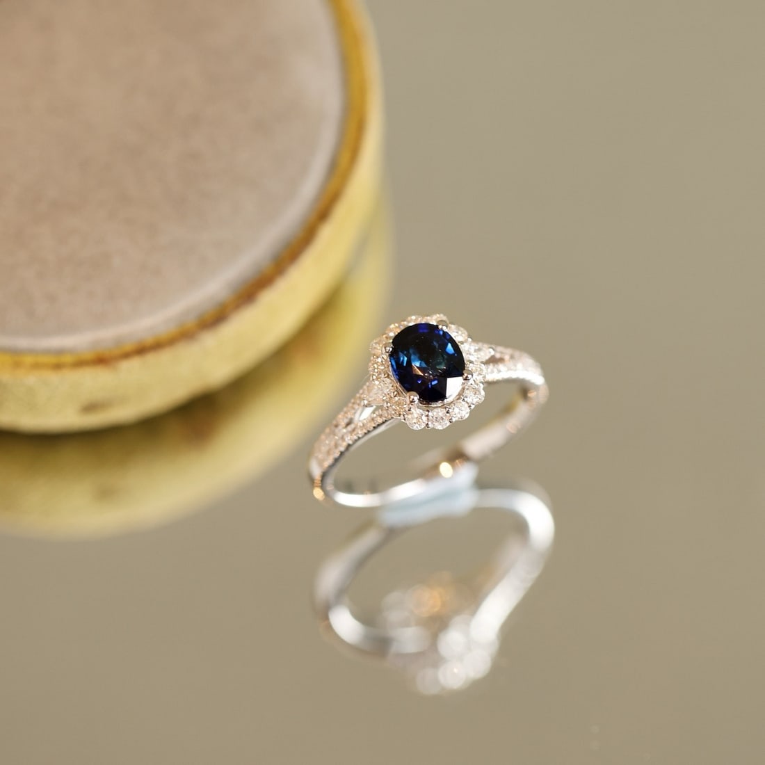 14k Gold 1.54 Ctw Natural Sapphire & Diamond Ring - 3
