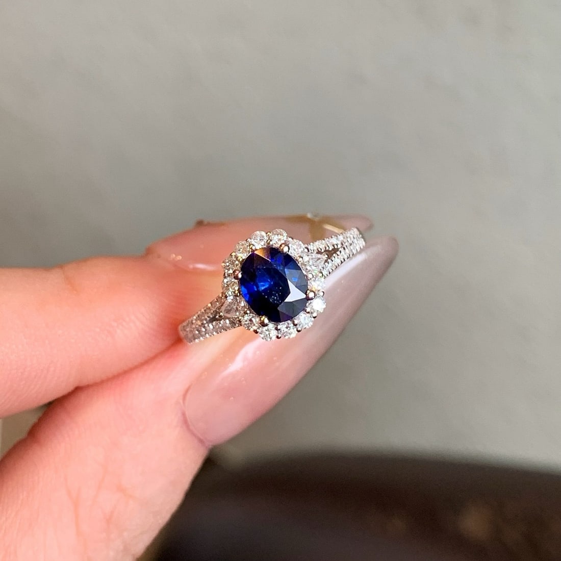 14k Gold 1.54 Ctw Natural Sapphire & Diamond Ring - 7