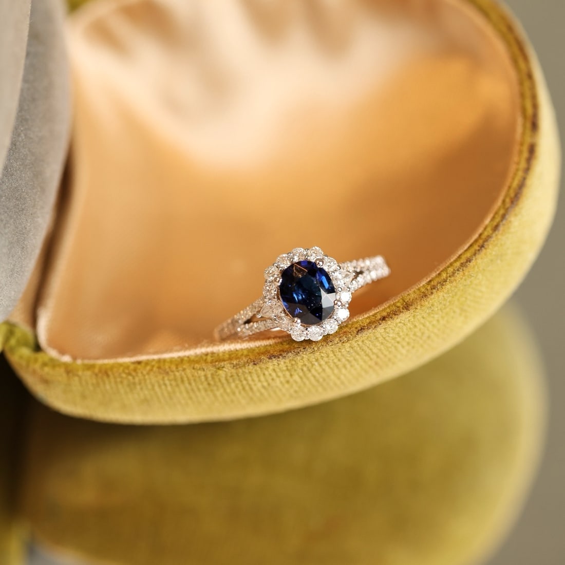 14k Gold 1.54 Ctw Natural Sapphire & Diamond Ring - 8