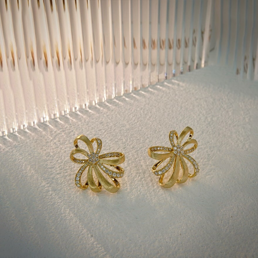 14k Gold 0.35 Ct Natural H Diamond Earrings - 6
