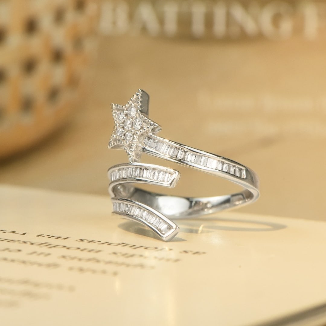 14k Gold 0.60 Ct Natural H Diamond Ring - 2