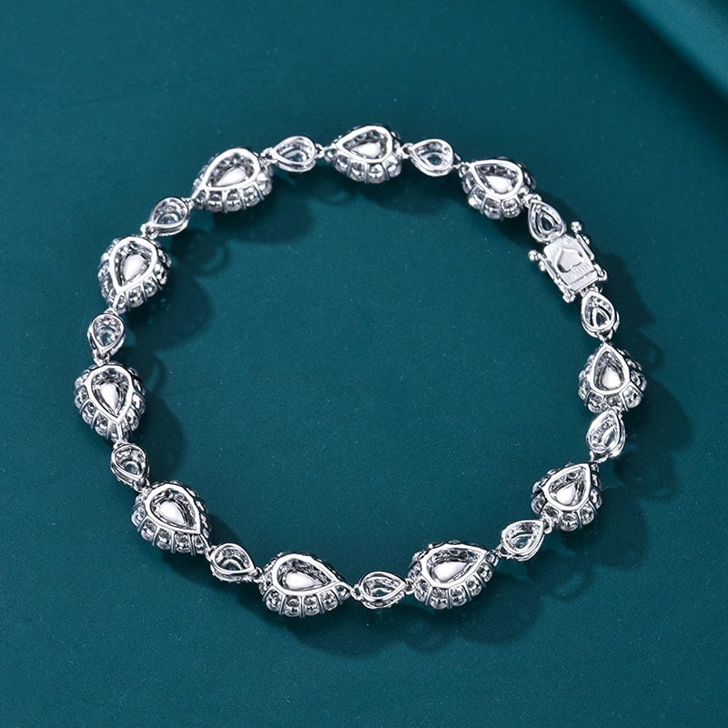 14k Gold 3.19 Ctw Vivid Green Natural Emerald & Diamond Bracelet - 4