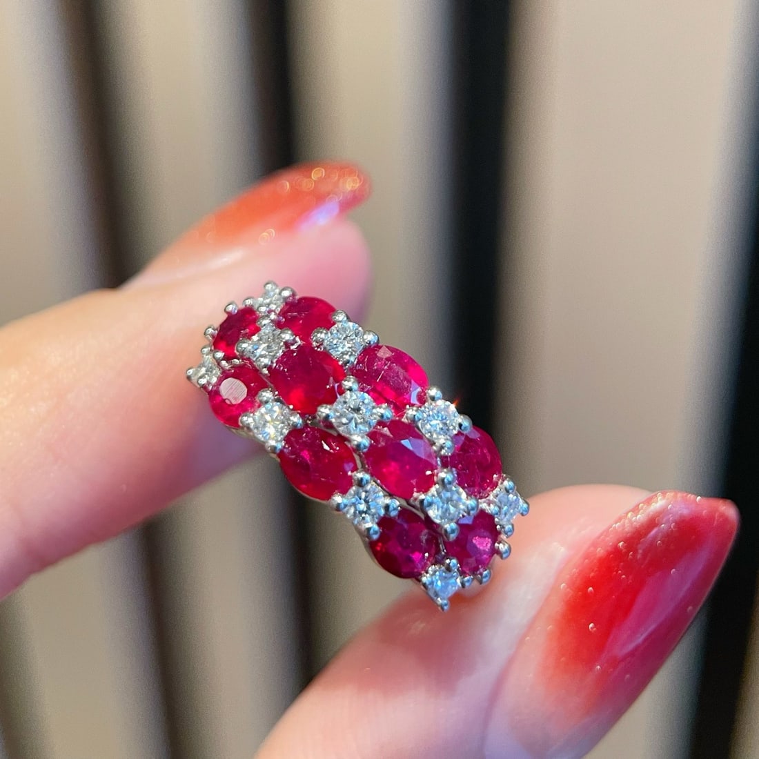 14k Gold 2.1 Ct Natural Ruby & Diamond Ring - 4