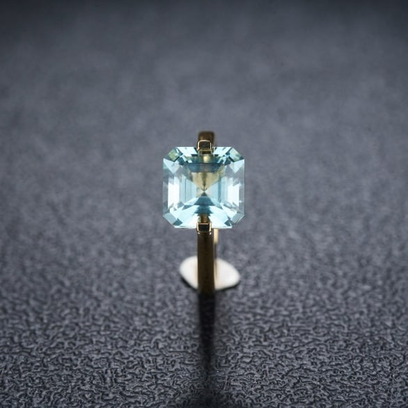 14k Gold 3.95 Ct Natural Aquamarine Ring - 3