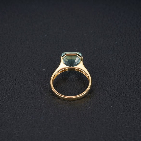 14k Gold 3.95 Ct Natural Aquamarine Ring - 6