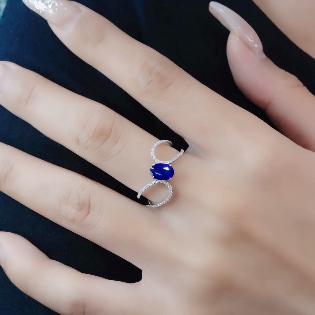14k Gold 1.31 Ctw Natural Sapphire & Diamond Ring - 3