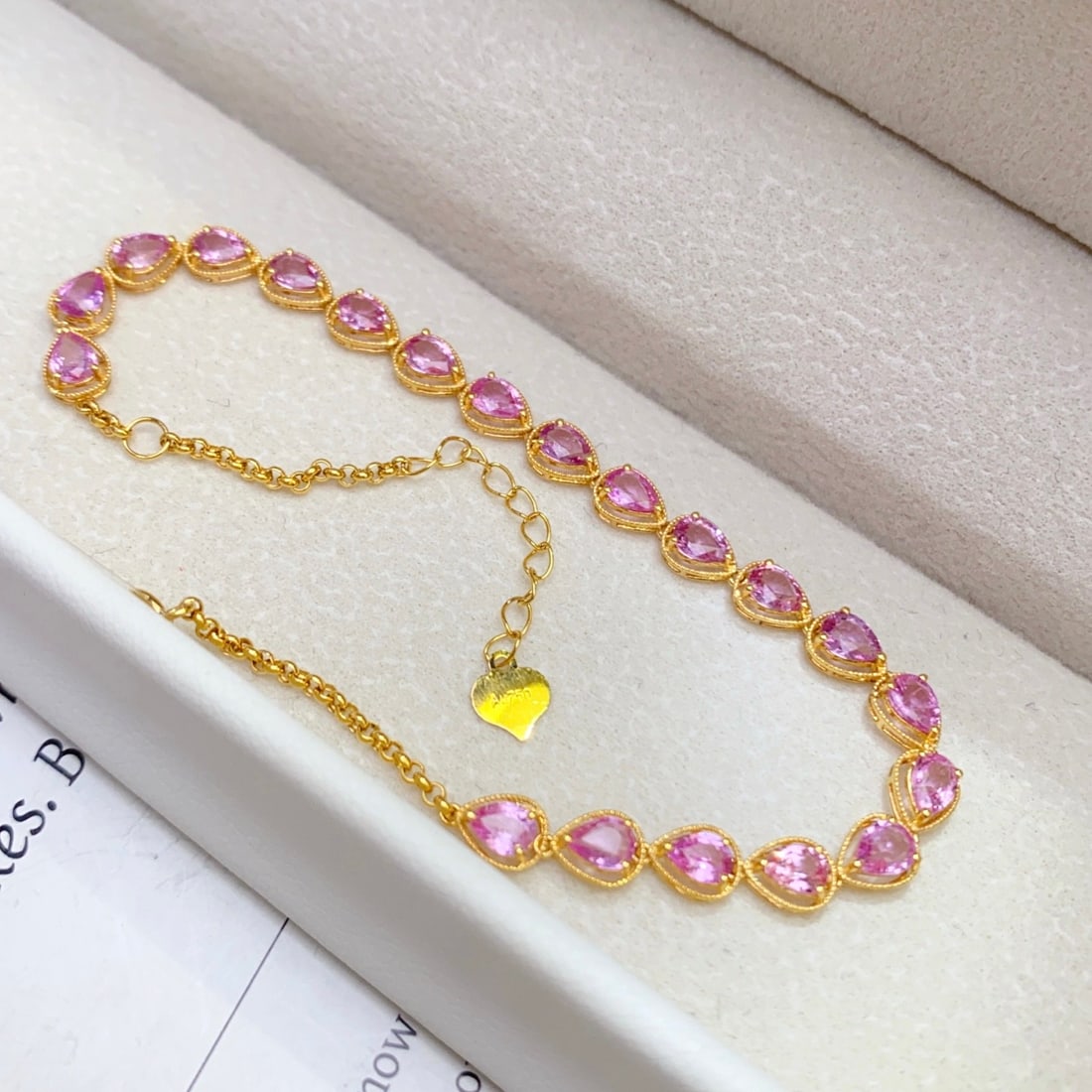 14k Gold 4.80 Ct Natural Sapphire Bracelet - 4