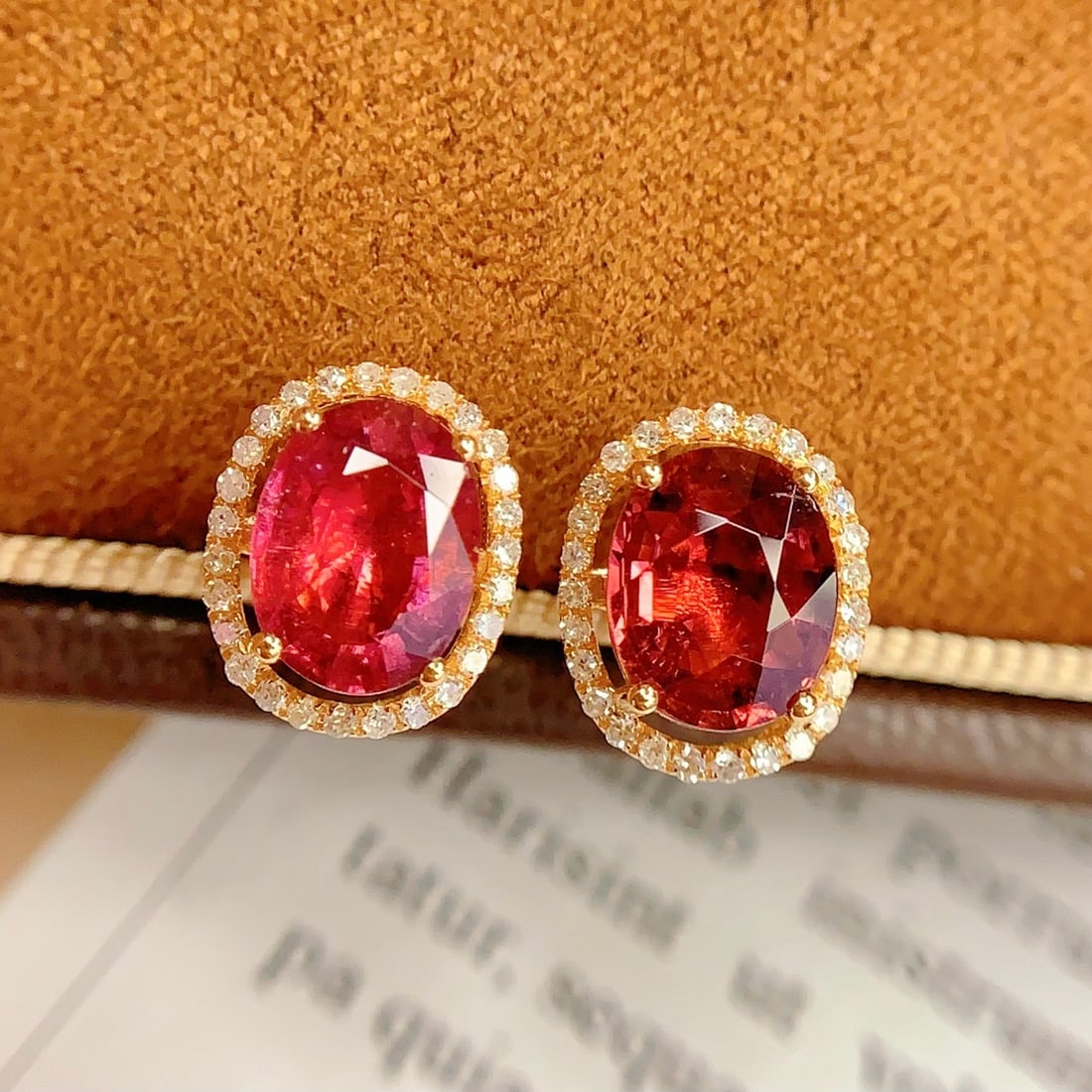 14k Gold 3.5 Ct Natural Tourmaline & Diamond Earrings - 2