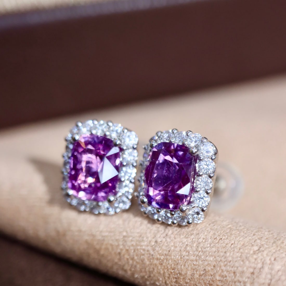 14k Gold 2.63 Ctw Natural Sapphire & Diamond Earrings - 2