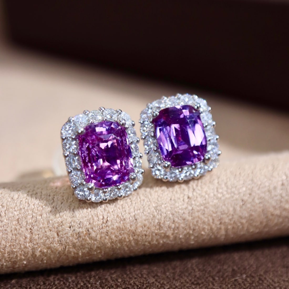 14k Gold 2.63 Ctw Natural Sapphire & Diamond Earrings - 3