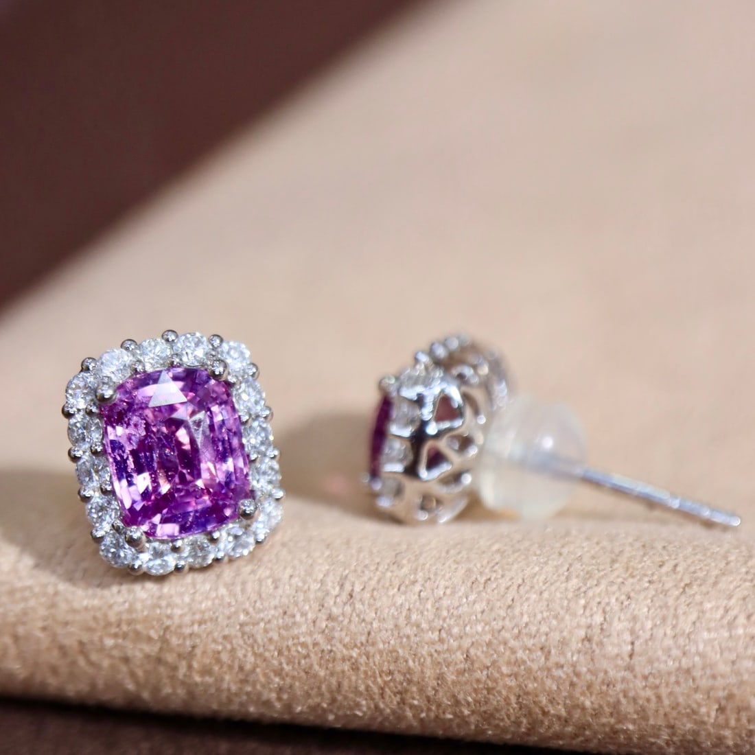 14k Gold 2.63 Ctw Natural Sapphire & Diamond Earrings - 4