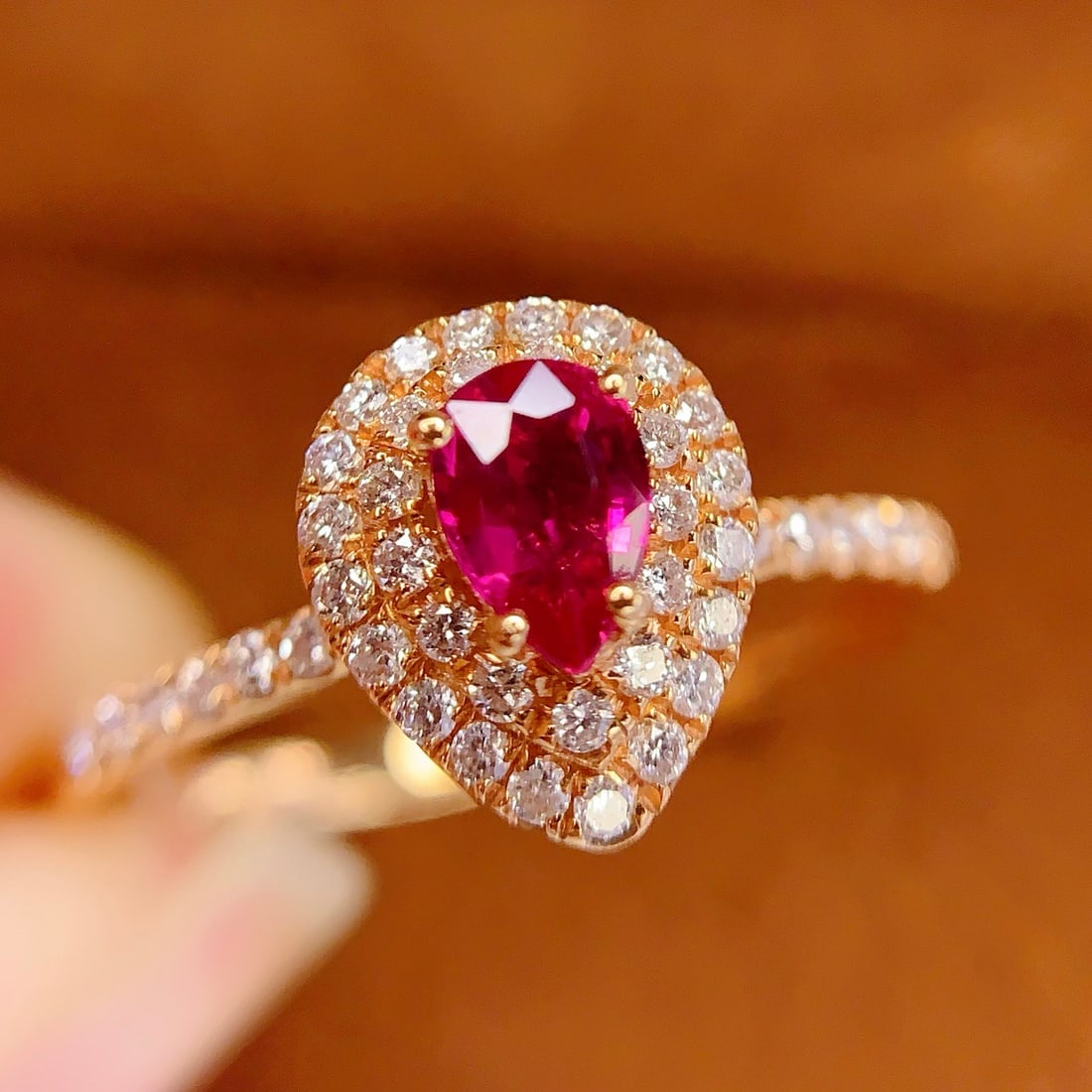 14k Gold 0.5 Ct Natural Ruby & Diamond Ring - 2