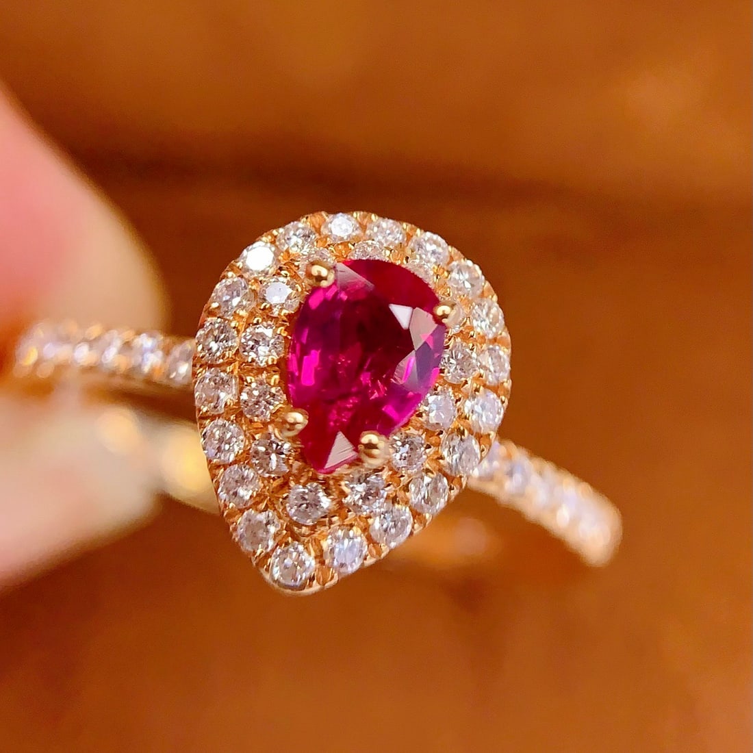 14k Gold 0.5 Ct Natural Ruby & Diamond Ring - 4
