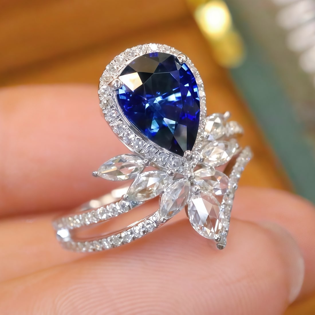14k Gold 2.11 Ctw Natural Sapphire & Diamond Ring - 3