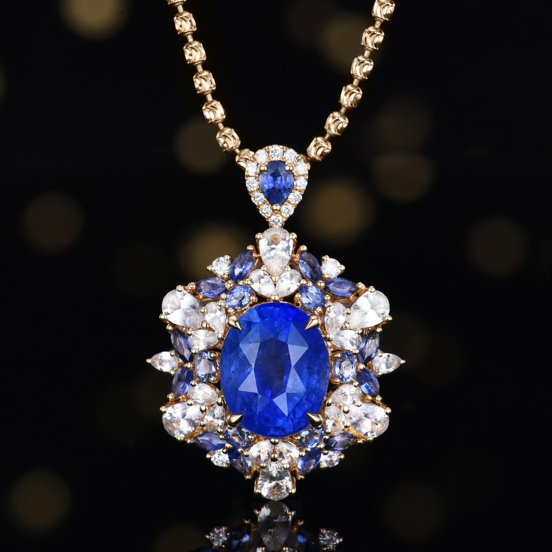 14k Gold 5.40 Ctw Natural Sapphire & Diamond Ring/pendant( Without Chain ) - 4