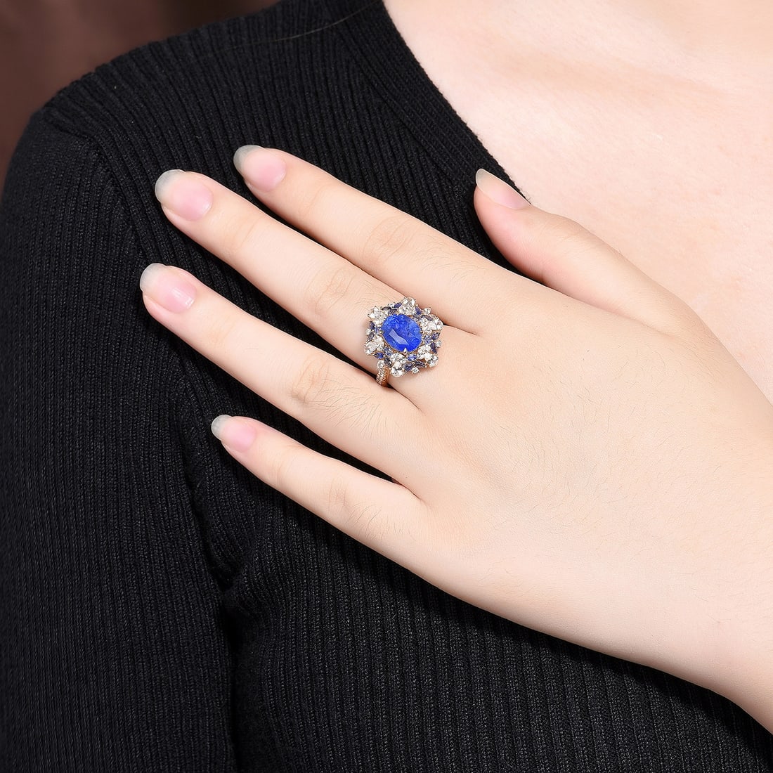 14k Gold 5.40 Ctw Natural Sapphire & Diamond Ring/pendant( Without Chain ) - 9
