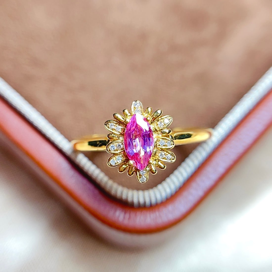 14k Gold 0.50 Ct Natural Sapphire & Diamond Ring - 3