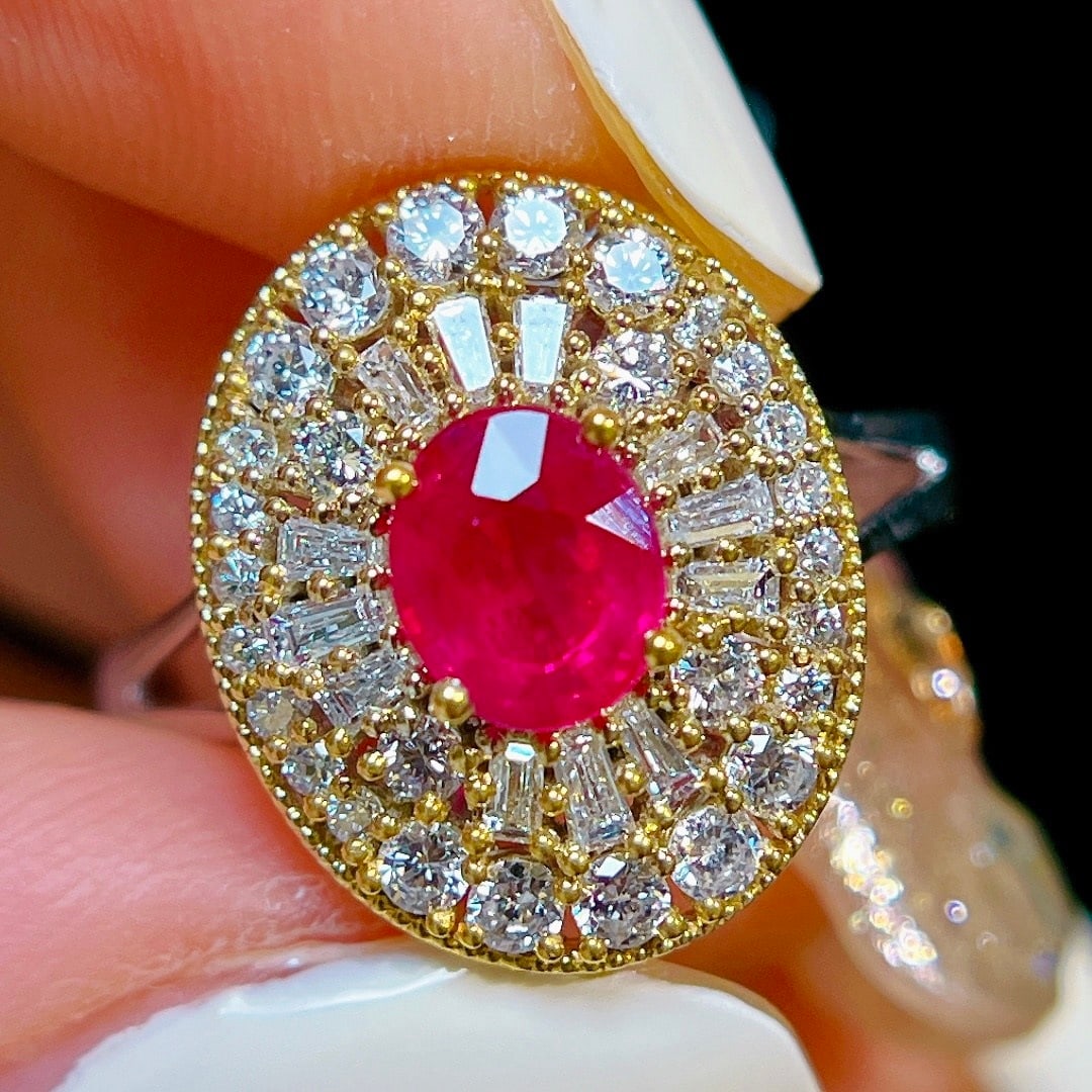 14k Gold 1.59 Ctw Natural Ruby & Diamond Ring - 5