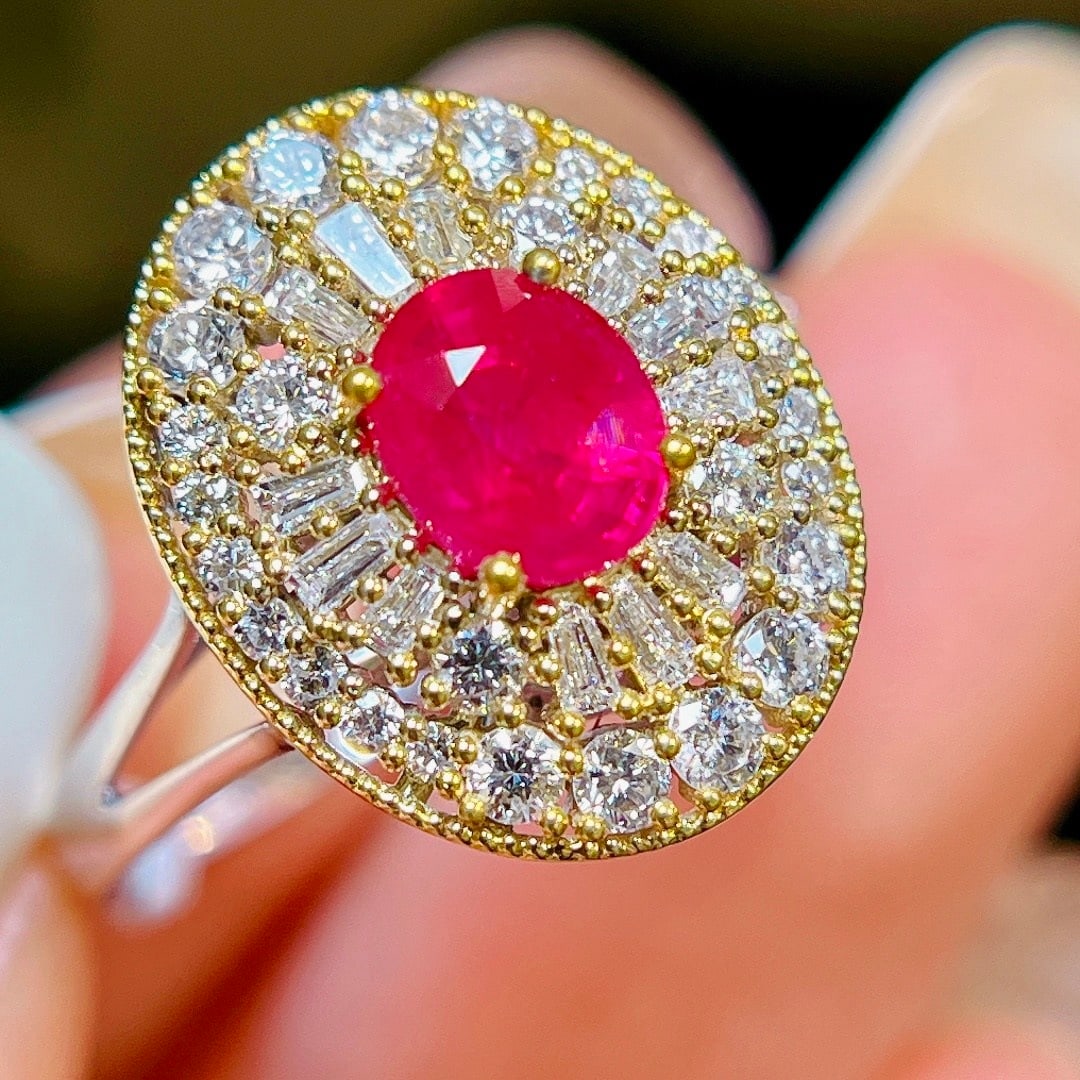 14k Gold 1.59 Ctw Natural Ruby & Diamond Ring - 7