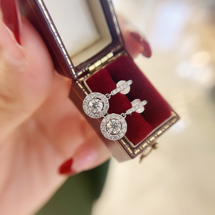 14k Gold 1.00 Ctw Natural H Diamond Earrings - 2