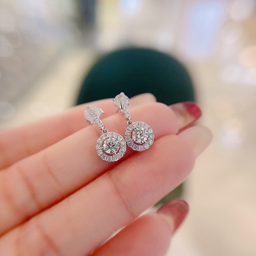 14k Gold 1.00 Ctw Natural H Diamond Earrings - 4