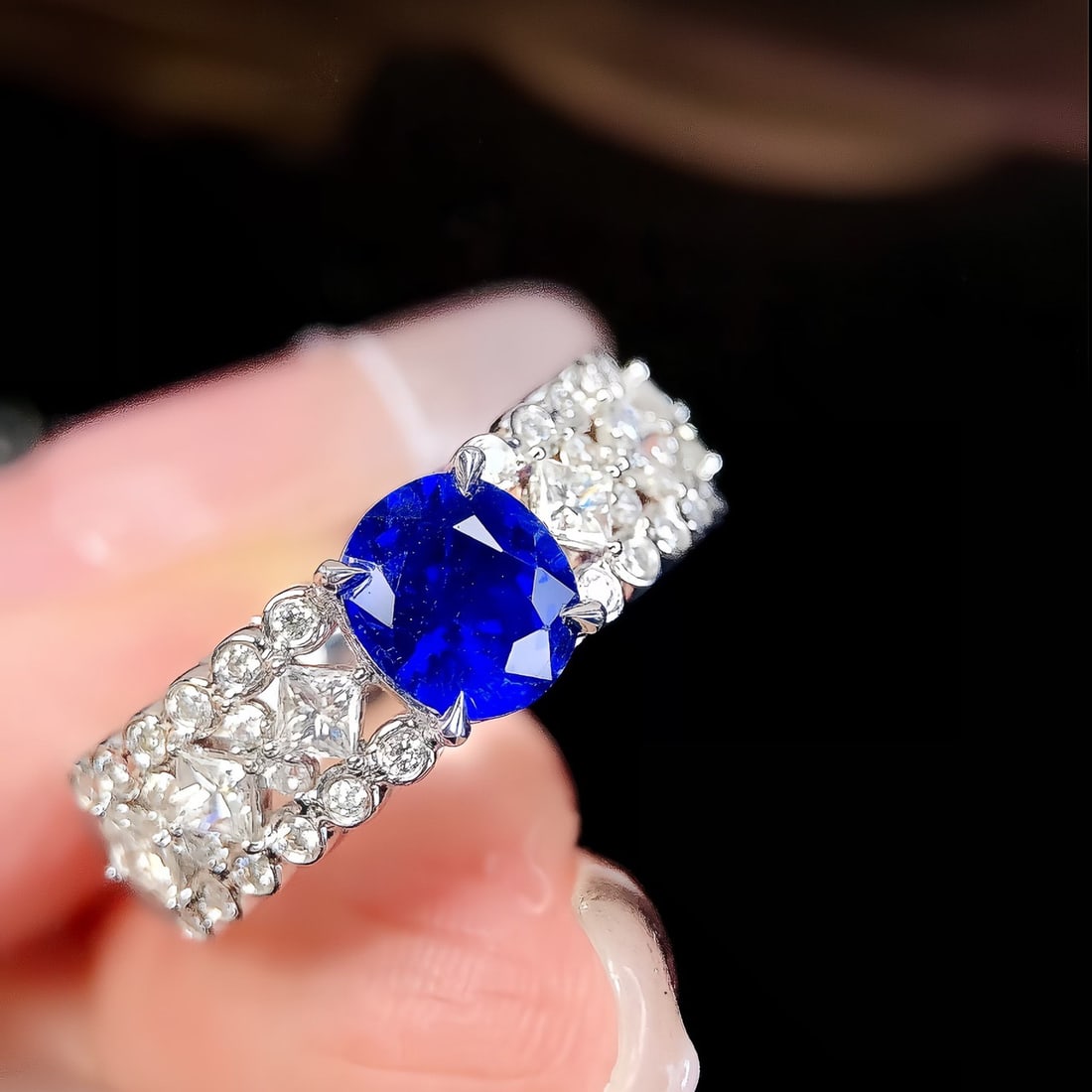 14k Gold 2.28 Ctw Natural Sapphire & Diamond Ring - 2