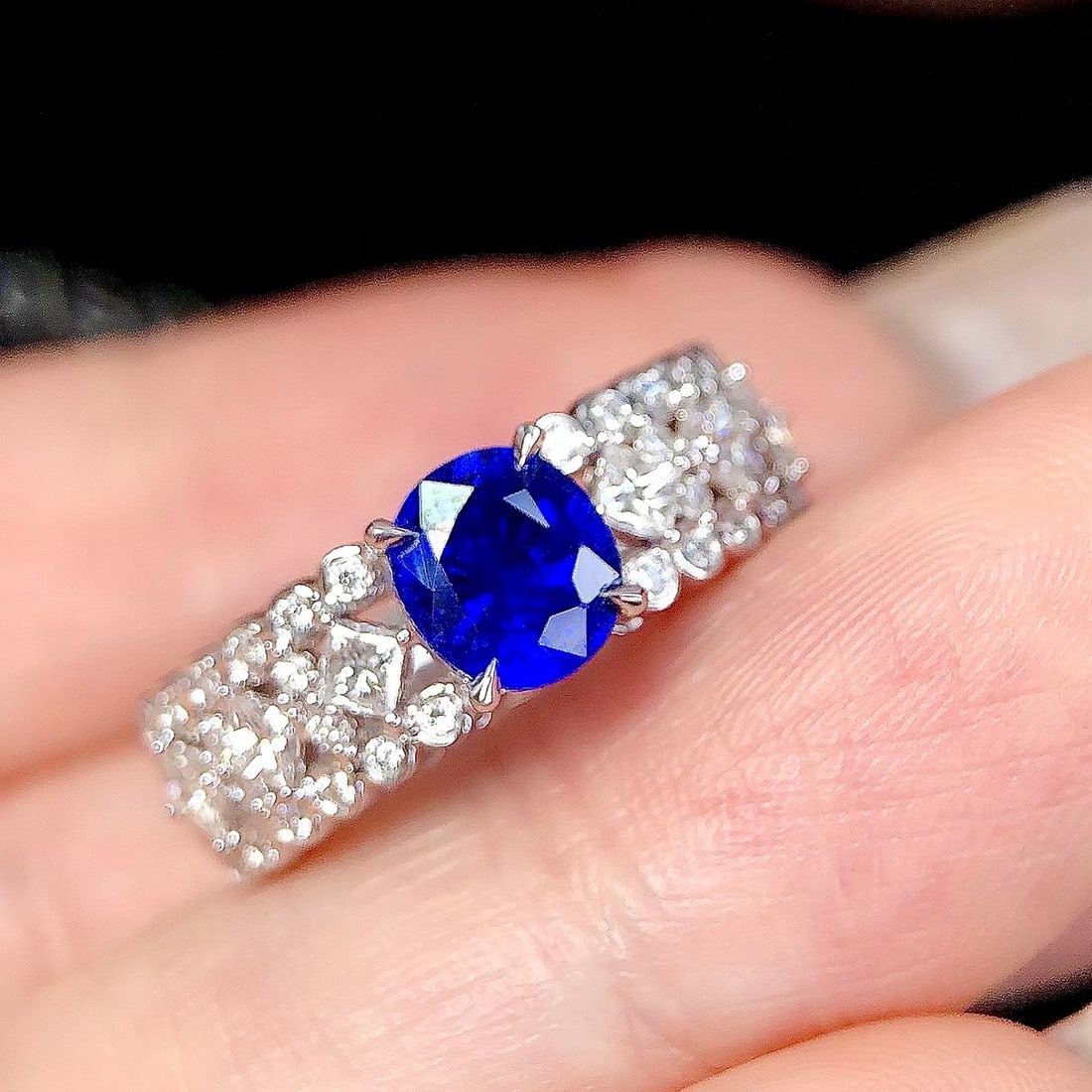 14k Gold 2.28 Ctw Natural Sapphire & Diamond Ring - 3
