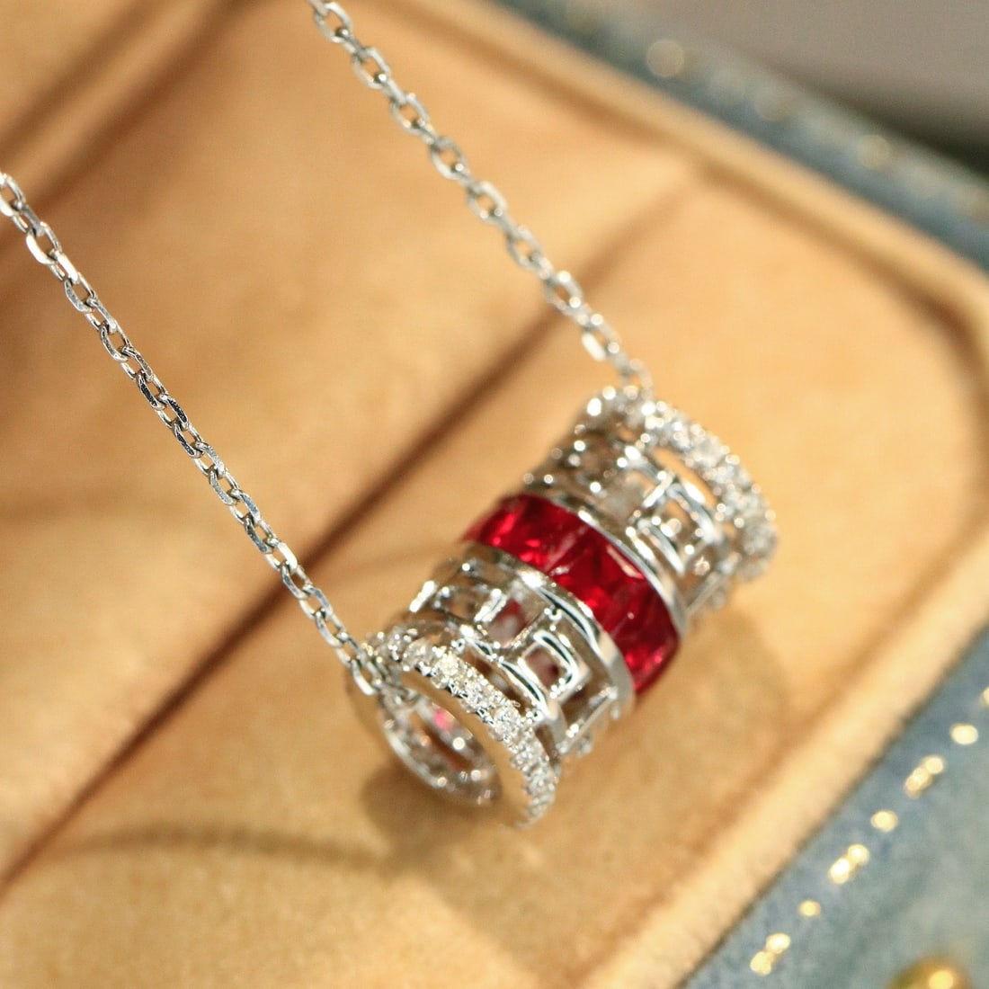 14k Gold 1.13 Ctw Natural Ruby & Diamond Pendant( Without Chain ) - 4