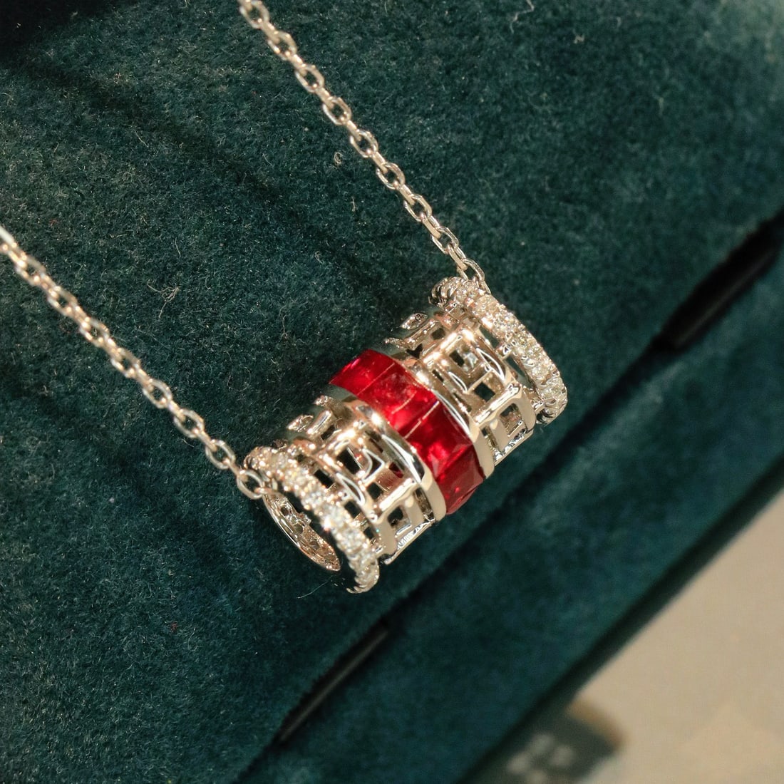 14k Gold 1.13 Ctw Natural Ruby & Diamond Pendant( Without Chain ) - 5