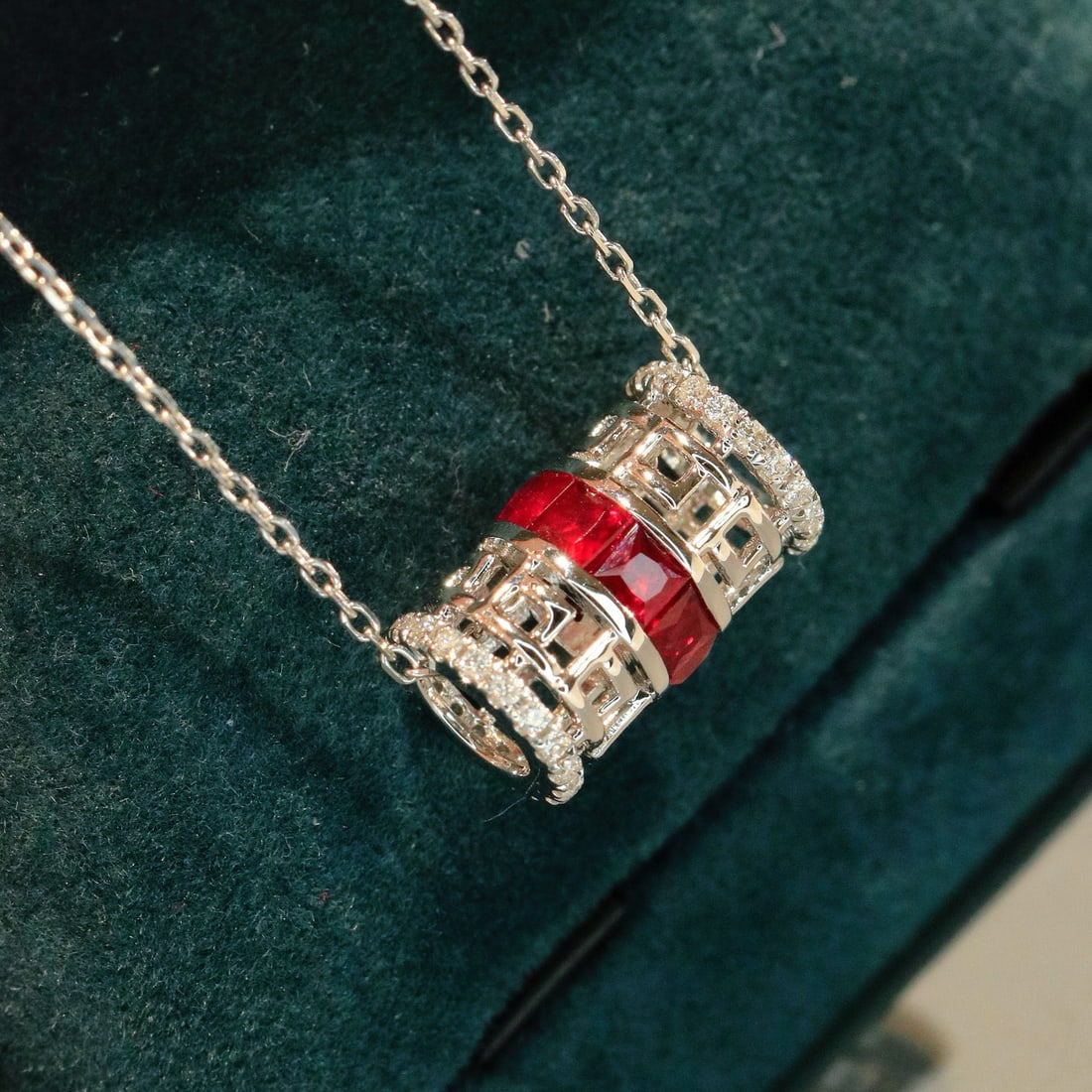14k Gold 1.13 Ctw Natural Ruby & Diamond Pendant( Without Chain ) - 6