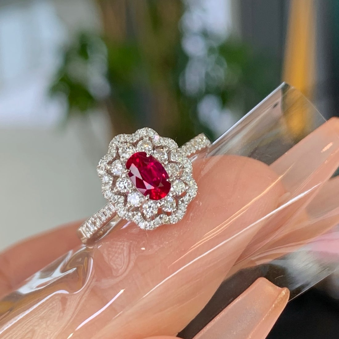 14k Gold 0.85 Ctw Natural Ruby & Diamond Ring - 2