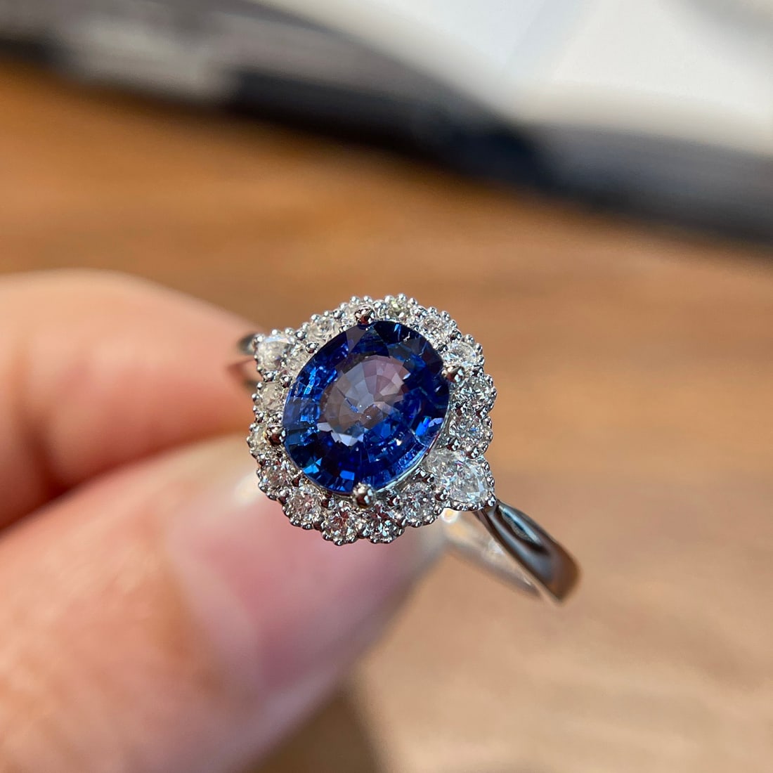 14k Gold 1.33 Ct Natural Sapphire & Diamond Ring - 3