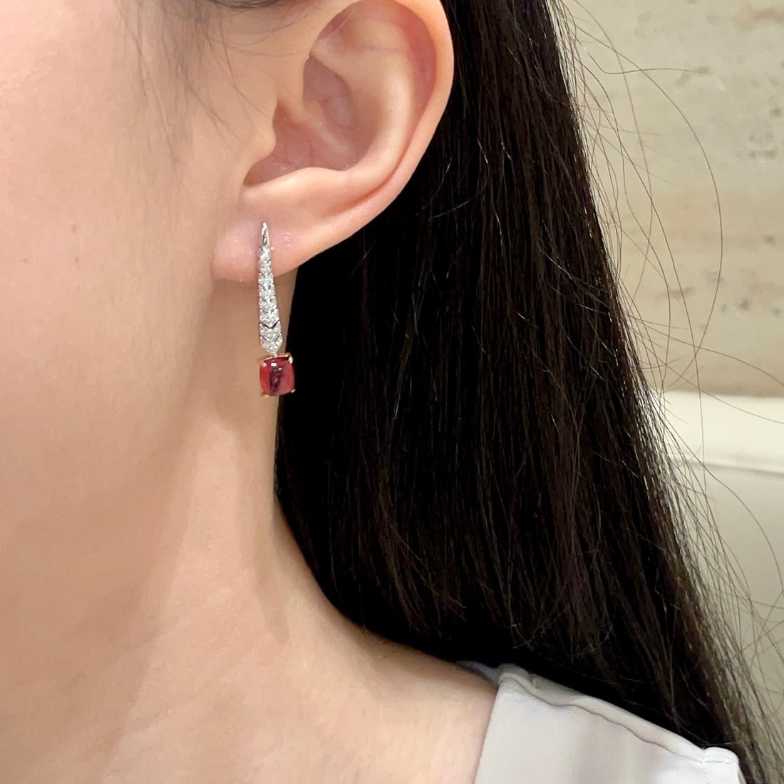 14k Gold 2.7 Ct Natural Tourmaline & Diamond Earrings - 6
