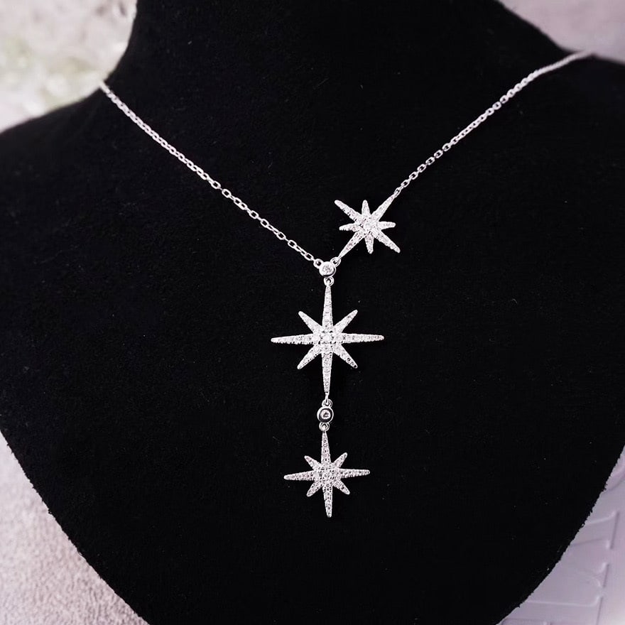 14k Gold 0.43 Ct Natural H Diamond Necklace