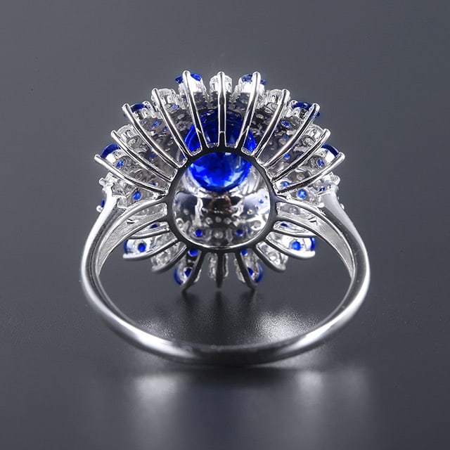 14k Gold 2.26 Ctw Natural Sapphire & Diamond Ring - 4