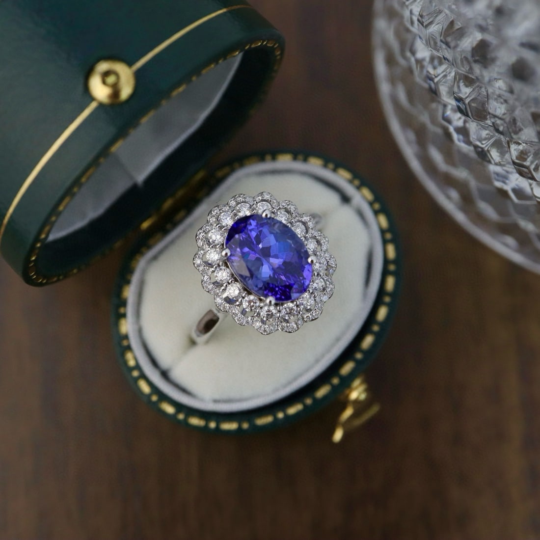 14k Gold 3.35 Ctw Natural Tanzanite & Diamond Ring - 6