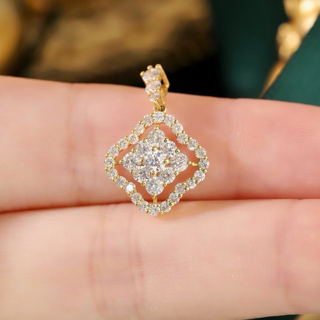 14k Gold 1.00 Ct Natural H Diamond Pendant( Without Chain ) - 3