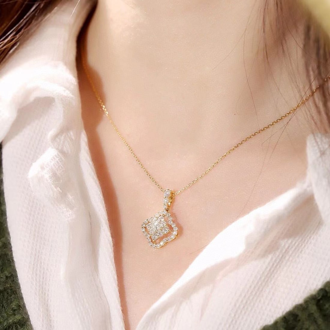 14k Gold 1.00 Ct Natural H Diamond Pendant( Without Chain ) - 5