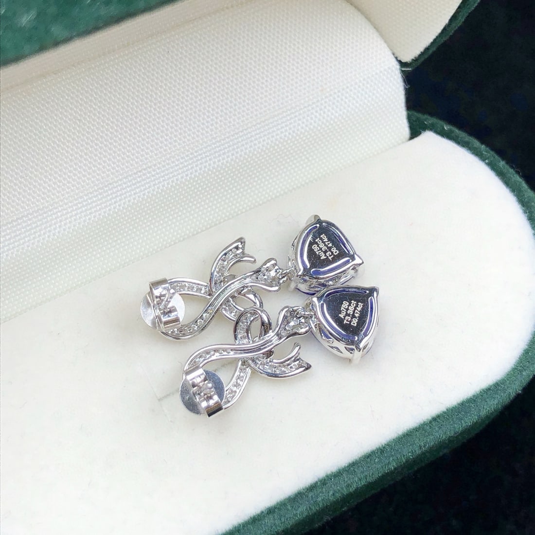 14k Gold 3.83 Ctw Natural Tanzanite & Diamond Earrings - 6