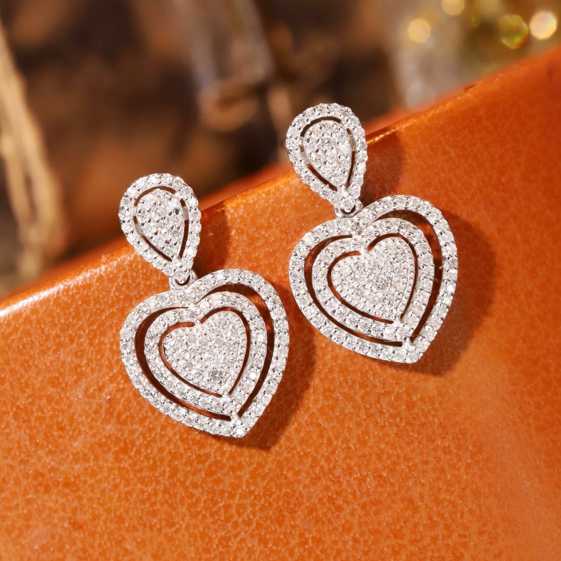 14k Gold 0.50 Ct Natural H Diamond Earrings - 2