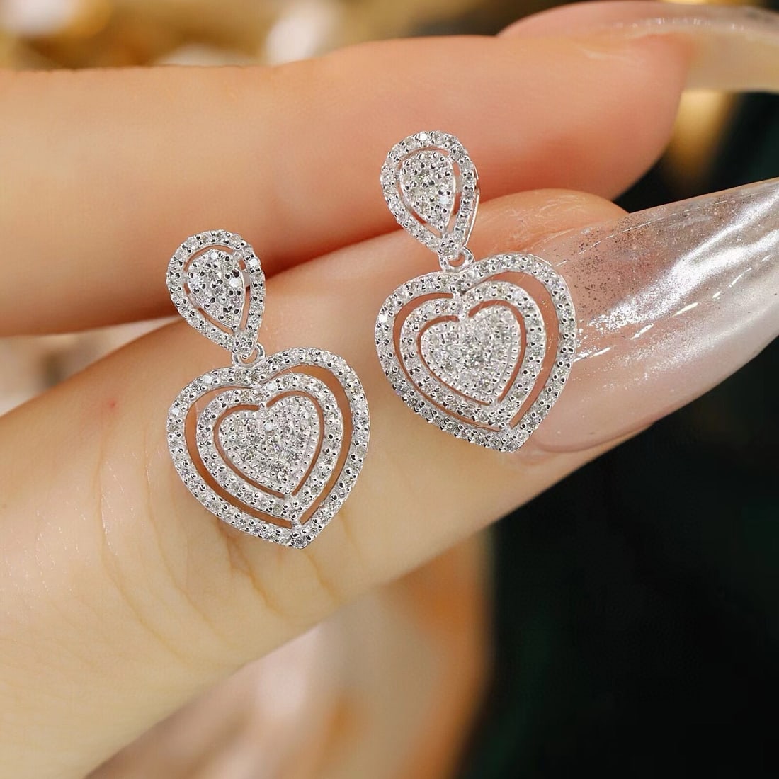 14k Gold 0.50 Ct Natural H Diamond Earrings - 6